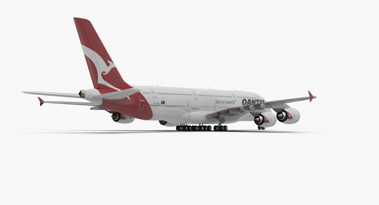 3D Airbus A380-1000 Qantas model